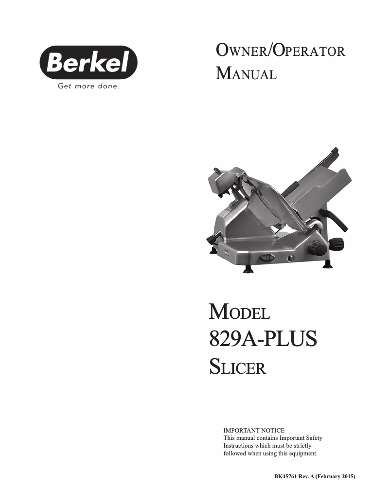 Image de la première page du manuel de l'appareil 829A-PLUS
