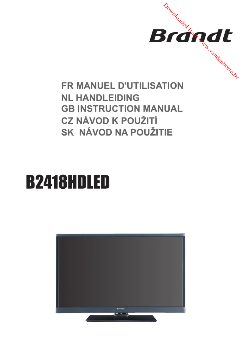 Page 1 de la notice Manuel utilisateur Brandt B2418HD