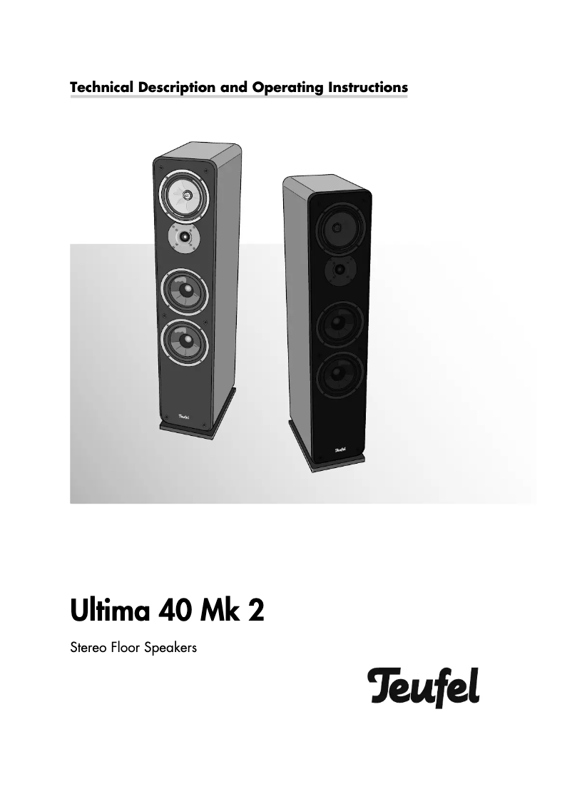 Image de la première page du manuel de l'appareil Ultima 40 Mk2