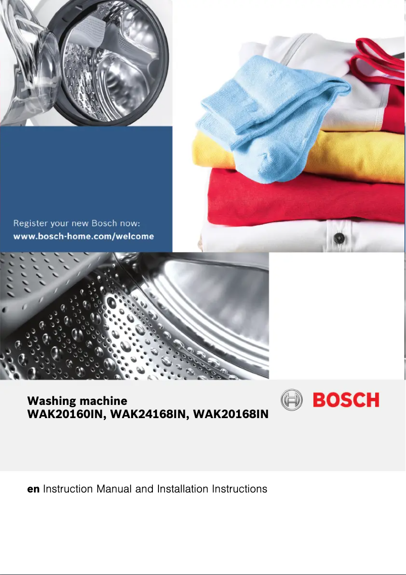 Page 1 de la notice Manuel utilisateur Bosch WAK20168IN