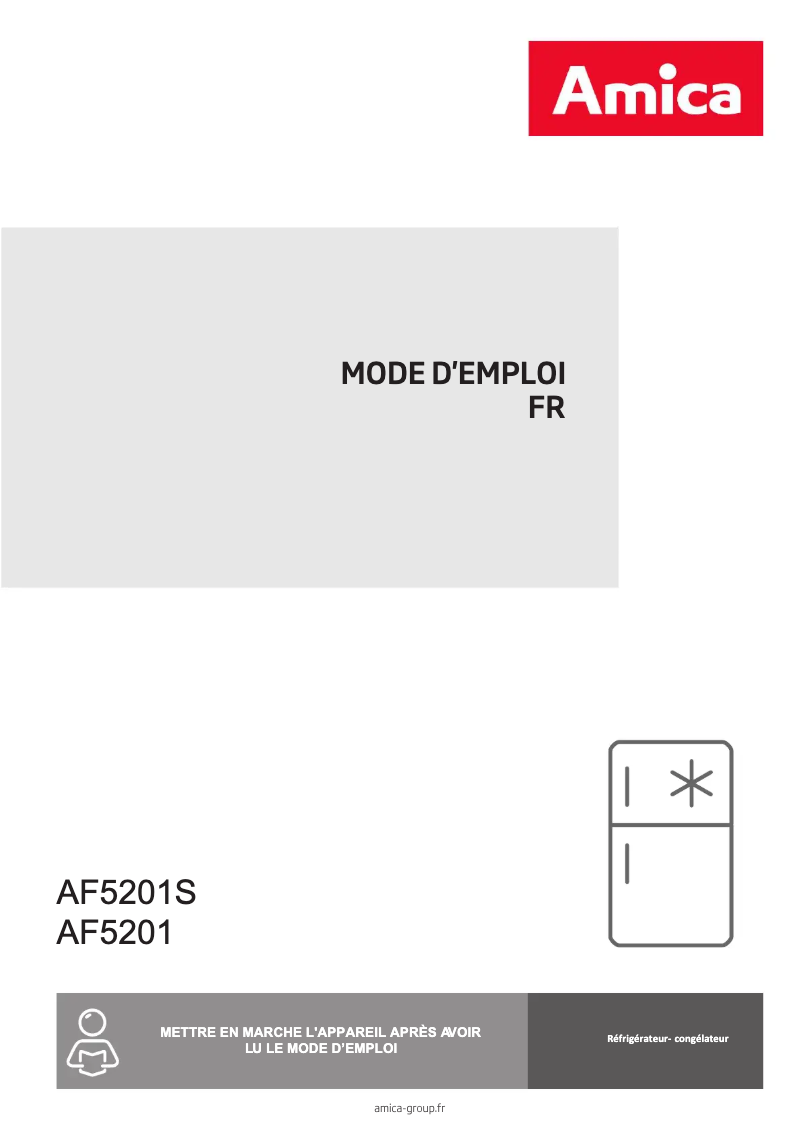 Page 1 de la notice Manuel utilisateur Amica AF5201