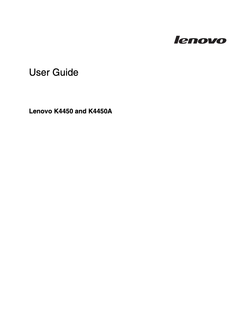 Page n°1 - Manuel utilisateur Lenovo K4450A