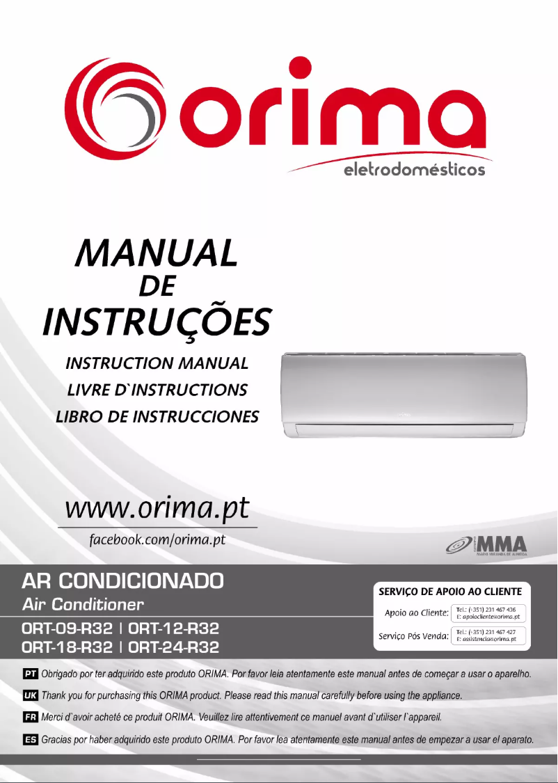 Page 1 de la notice Manuel utilisateur Orima ORT-09-R32