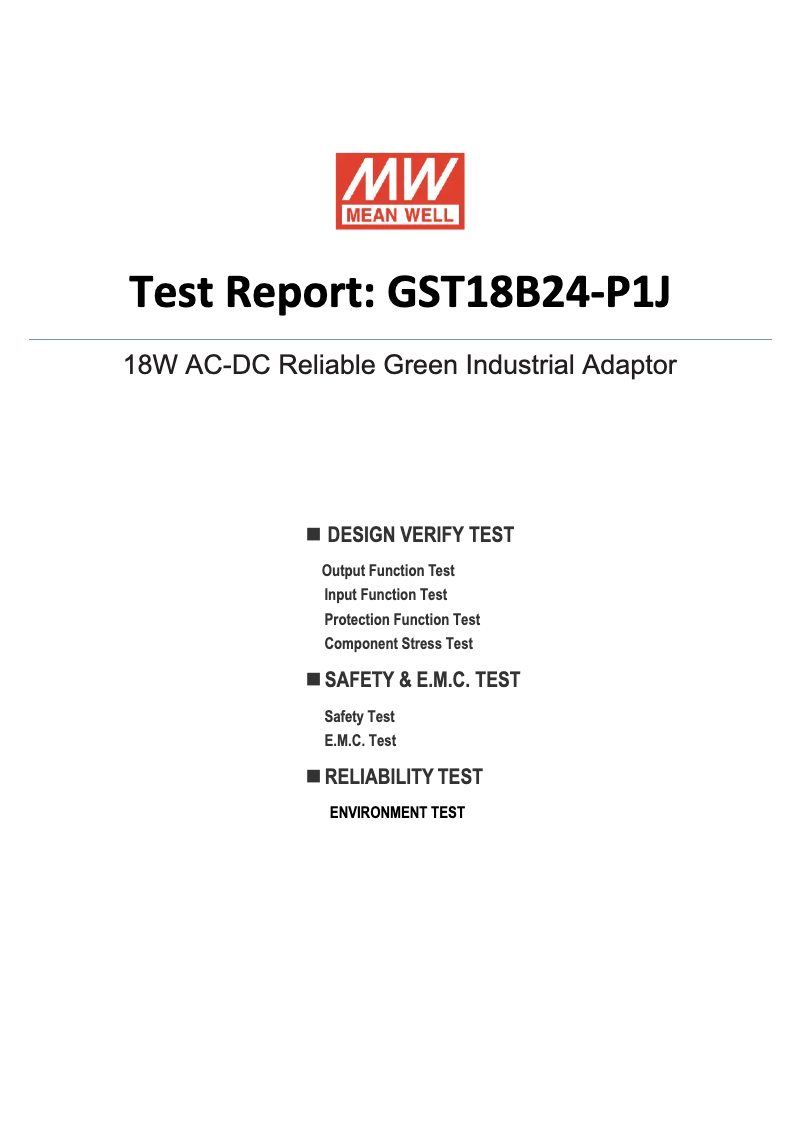 Page n°1 - Fiche technique Mean Well GST18B24-P1J