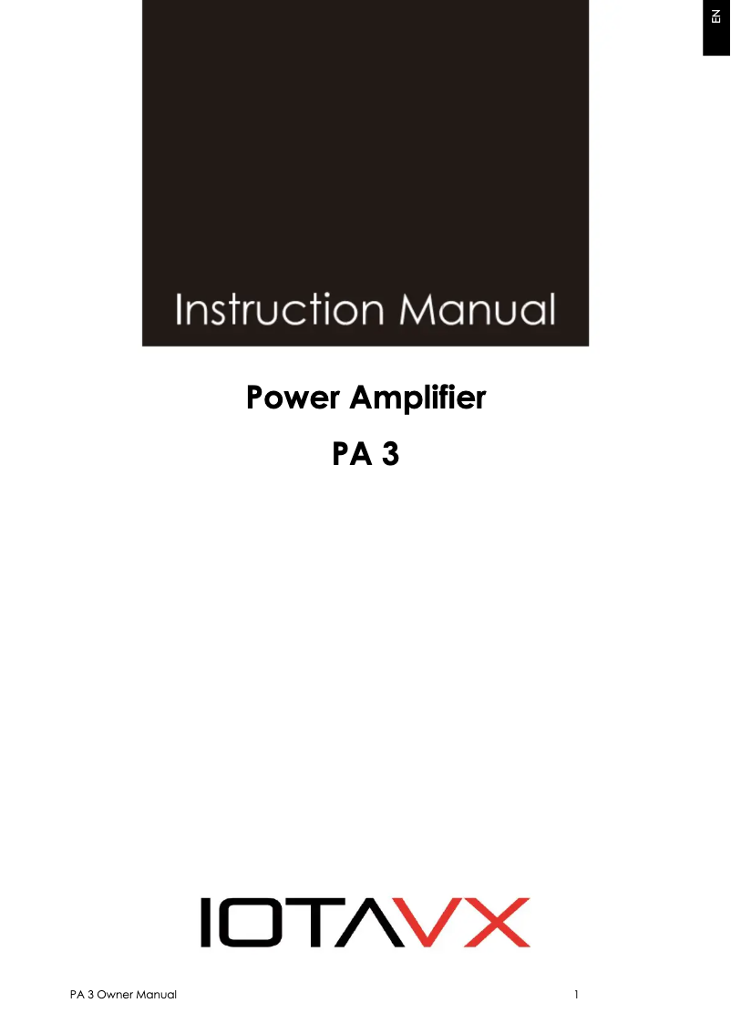 Image de la première page du manuel de l'appareil PA3