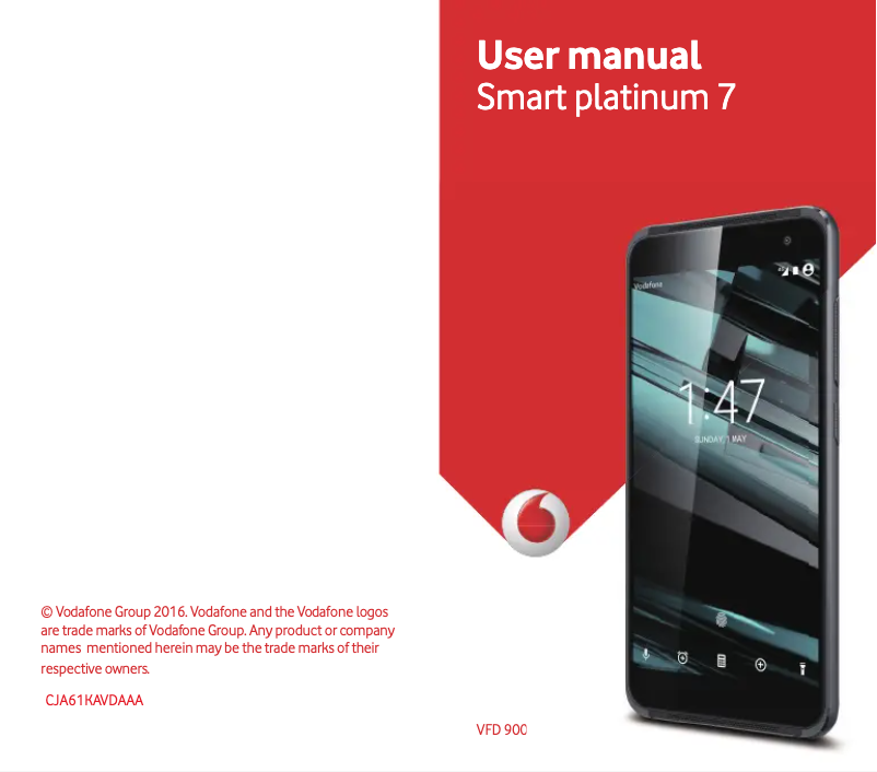 Page 1 de la notice Manuel utilisateur Vodafone Smart platinum 7
