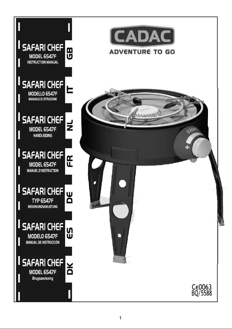 Page 1 de la notice Manuel utilisateur Cadac Safari Chef LP