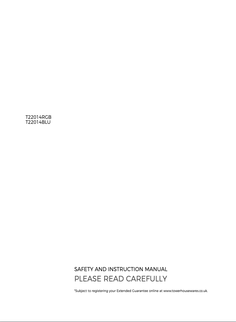 Page 1 de la notice Manuel utilisateur Tower CeraGlide T22014