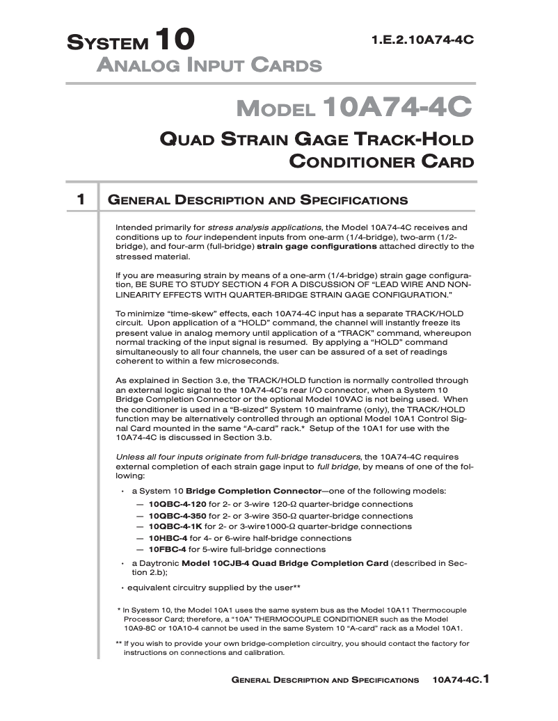 Page 1 de la notice Manuel utilisateur Daytronic 10A74-4C