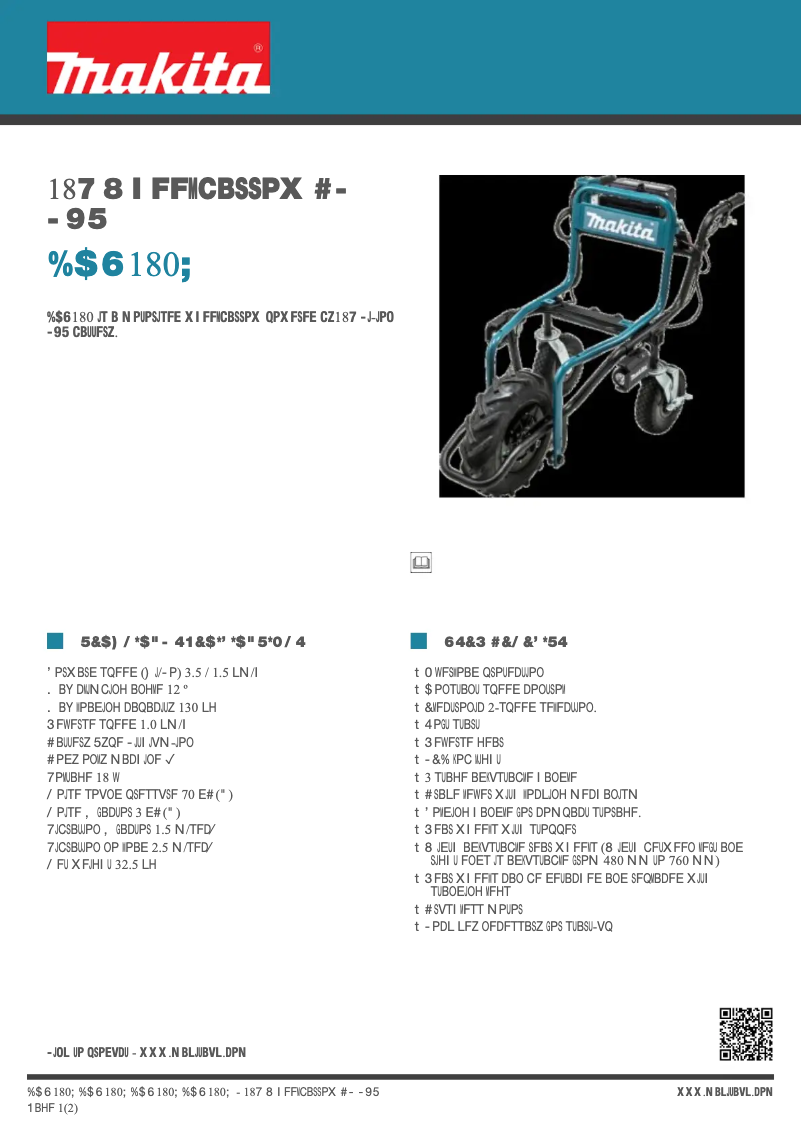 Page n°1 - Fiche technique Makita DCU180Z