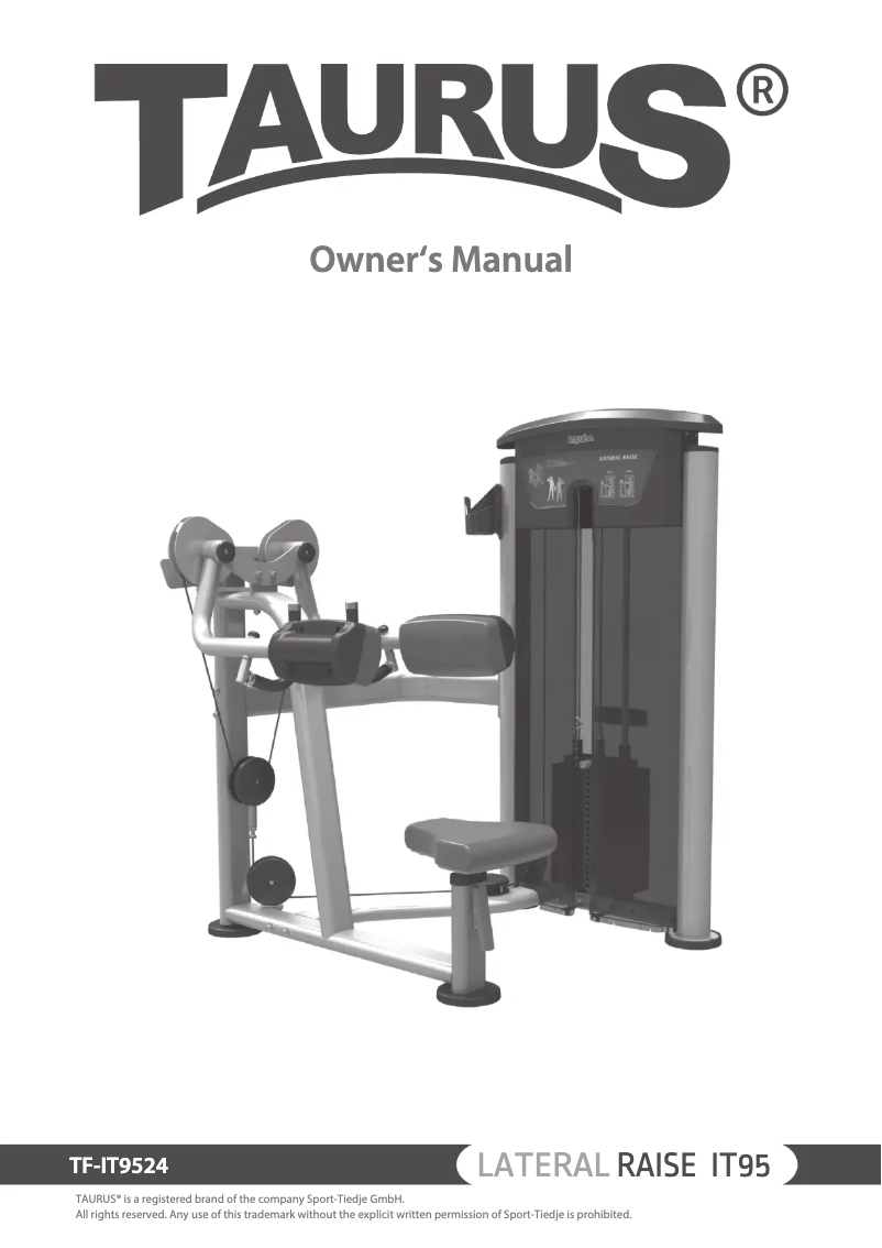 Page 1 de la notice Manuel utilisateur Taurus Lateral Raise IT95