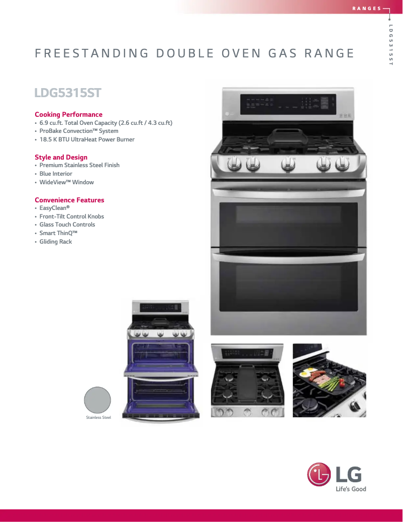 Página 1 del manual Ficha técnica LG LDG5315ST