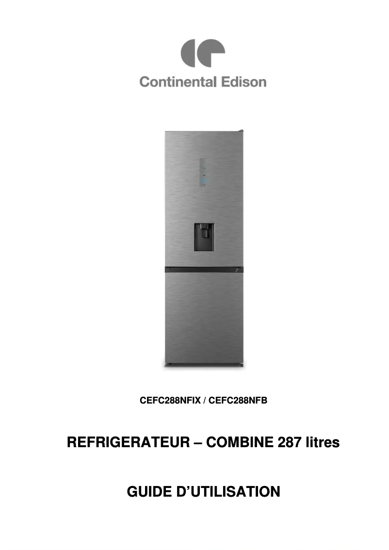 Image de la première page du manuel de l'appareil CEFC288NFB