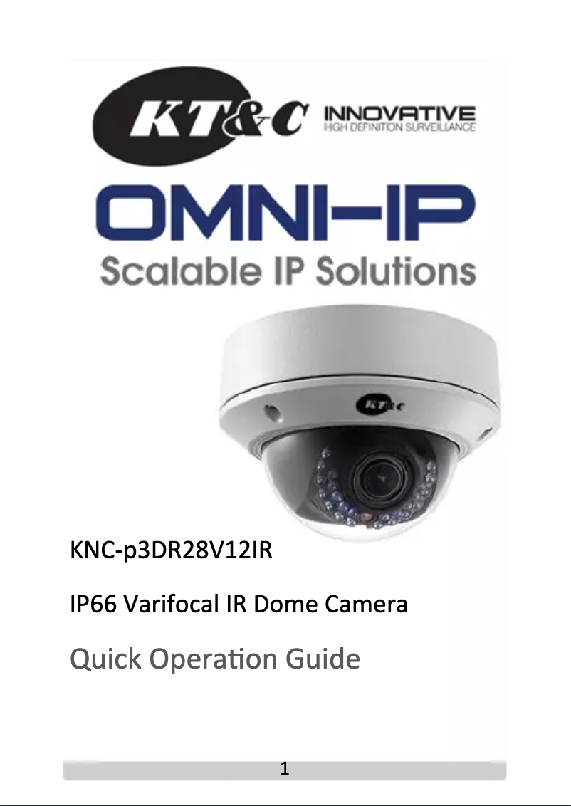 Image de la première page du manuel de l'appareil KNC-P3DR28V12IR