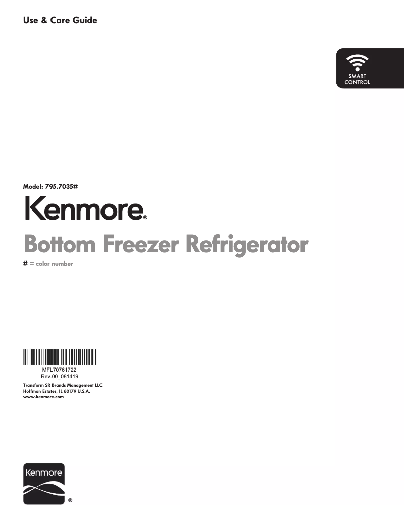 Page 1 de la notice Manuel utilisateur Kenmore 795.70357