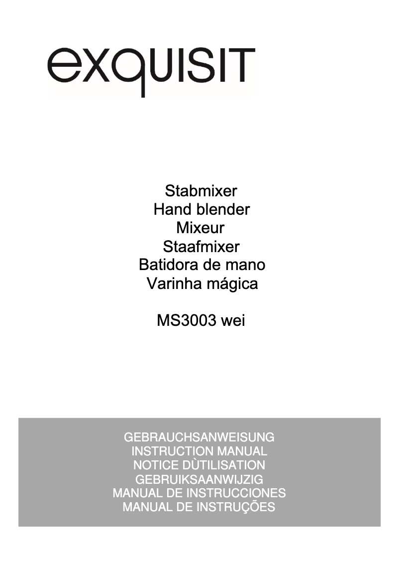 Page 1 de la notice Manuel utilisateur Exquisit MS 3003 wei