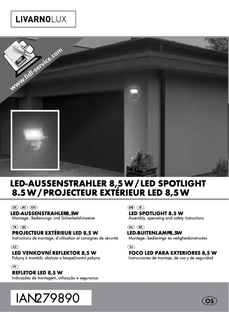 Page 1 de la notice Manuel utilisateur Livarno Lux IAN 279890