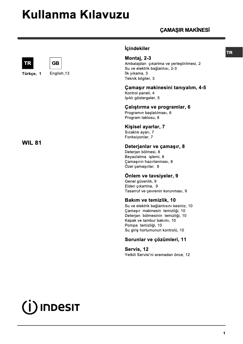 Imagen de la primera página del manual del dispositivo WIL 81