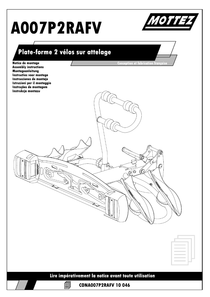 Page 1 de la notice Manuel utilisateur Mottez A007P2RAFV