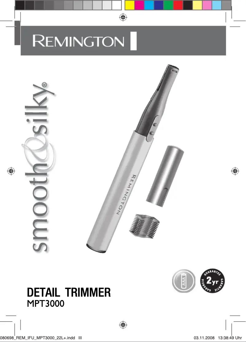 Page n°1 - Manuel utilisateur Remington MPT3000
