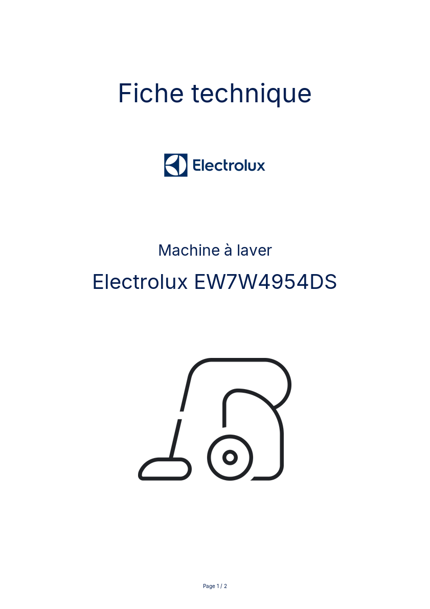 Image de la première page du manuel de l'appareil EW7W4954DS