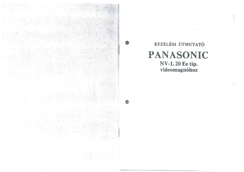 Page 1 de la notice Manuel utilisateur Panasonic NV-L20EE
