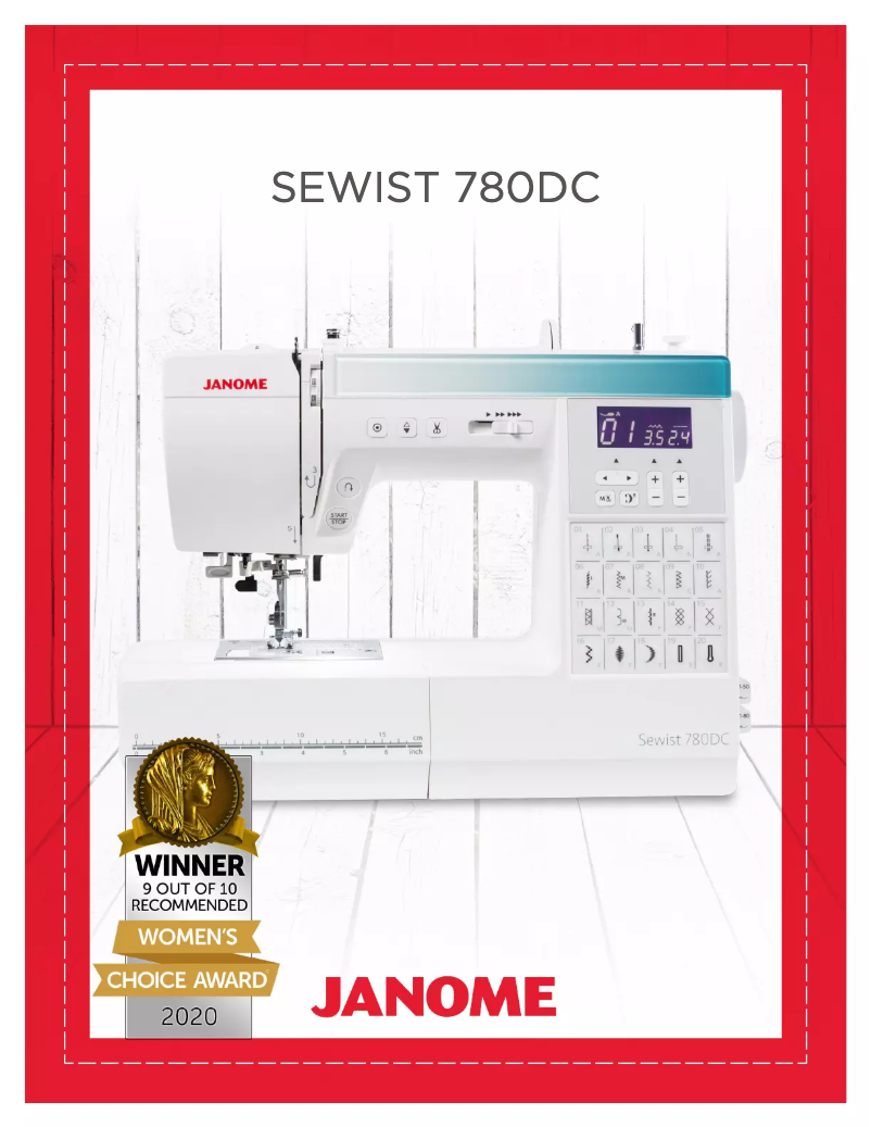 Page 1 de la notice Brochure Janome Sewist 780DC