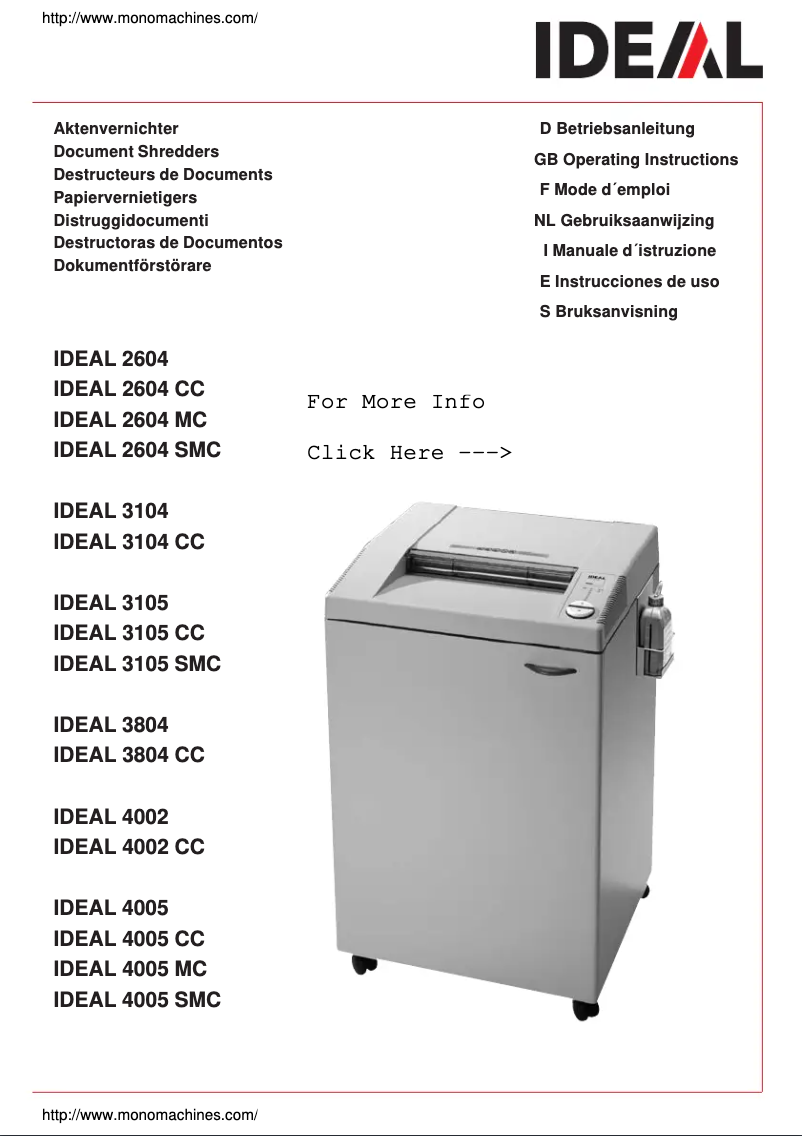 Página 1 del manual Manual de usuario Ideal 3104