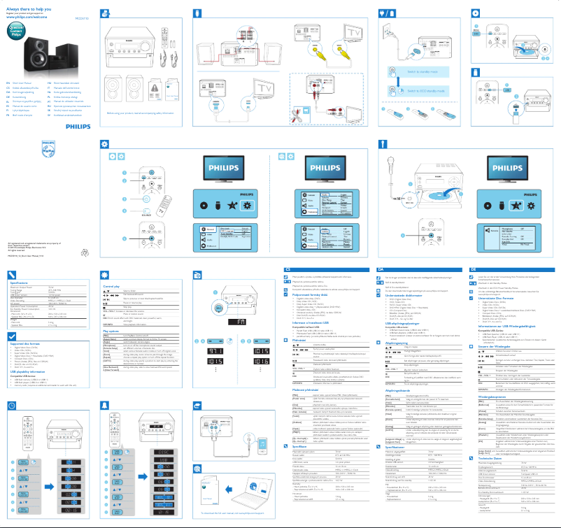 Page n°1 - Guide de démarrage rapide Philips MCD5110