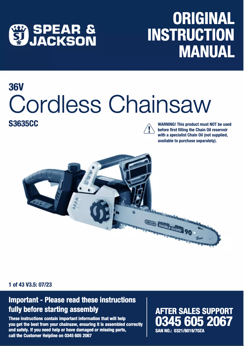 Page 1 de la notice Manuel utilisateur Spear & Jackson S3635CC