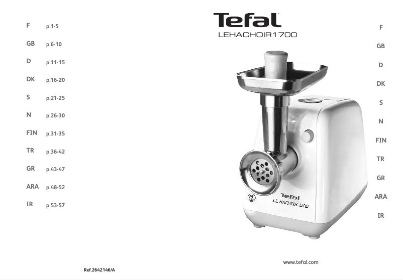 Page n°1 - Manuel utilisateur Tefal Le Hachoir 1700 ME7021