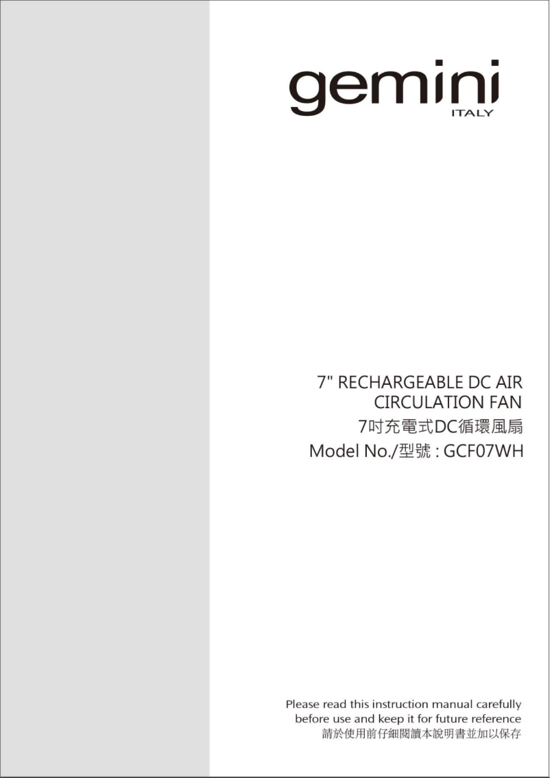 Page 1 de la notice Manuel utilisateur Gemini GCF07WH