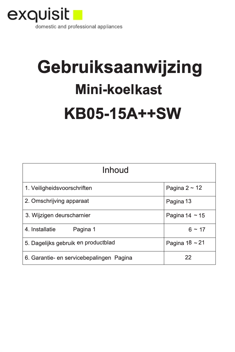 Image de la première page du manuel de l'appareil KB05-4A++