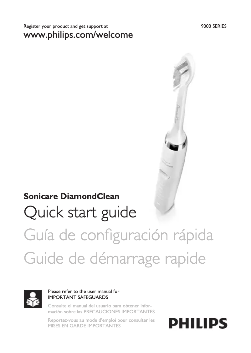 Image de la première page du manuel de l'appareil Sonicare DiamondClean HX9322