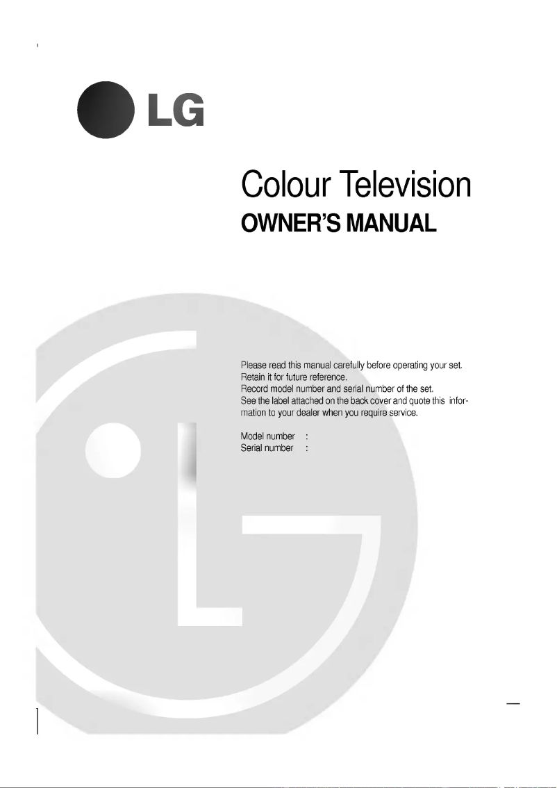 Page n°1 - Manuel utilisateur LG PT-53A82T