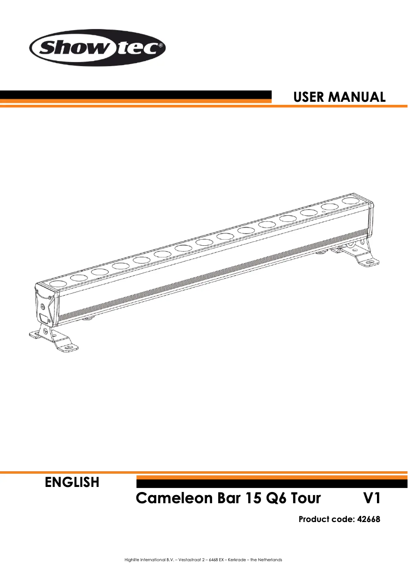 Image de la première page du manuel de l'appareil Cameleon Bar 15 Q6 Tour
