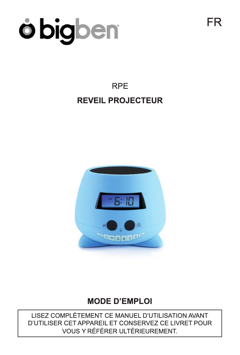 Image de la première page du manuel de l'appareil RPE02