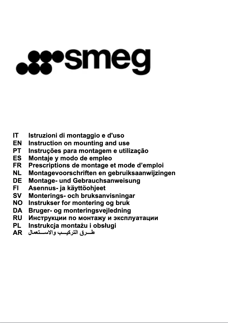 Page 1 de la notice Manuel utilisateur Smeg KSET62E
