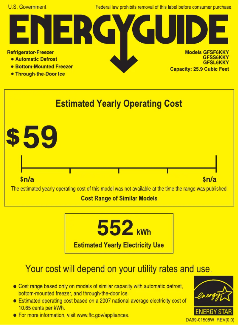 Imagen de la primera página del manual del dispositivo GFSF6KKYWW