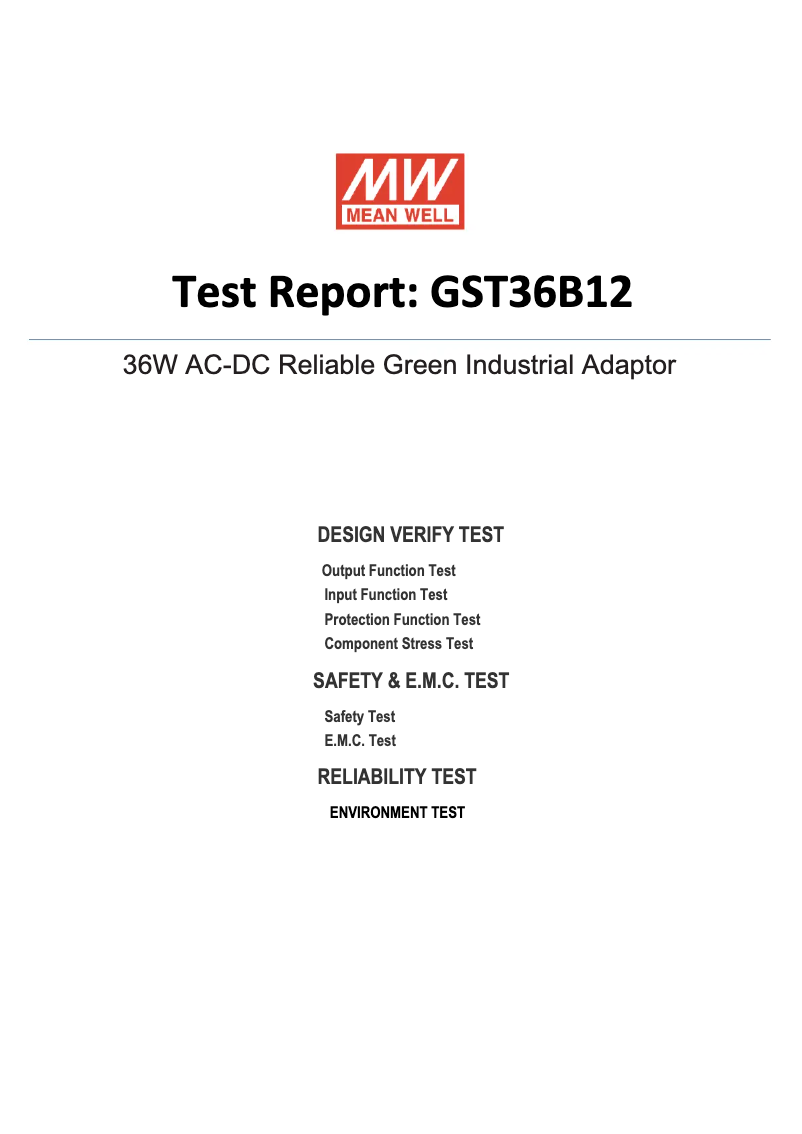 Page 1 de la notice Fiche technique Mean Well GST36B12-P1J
