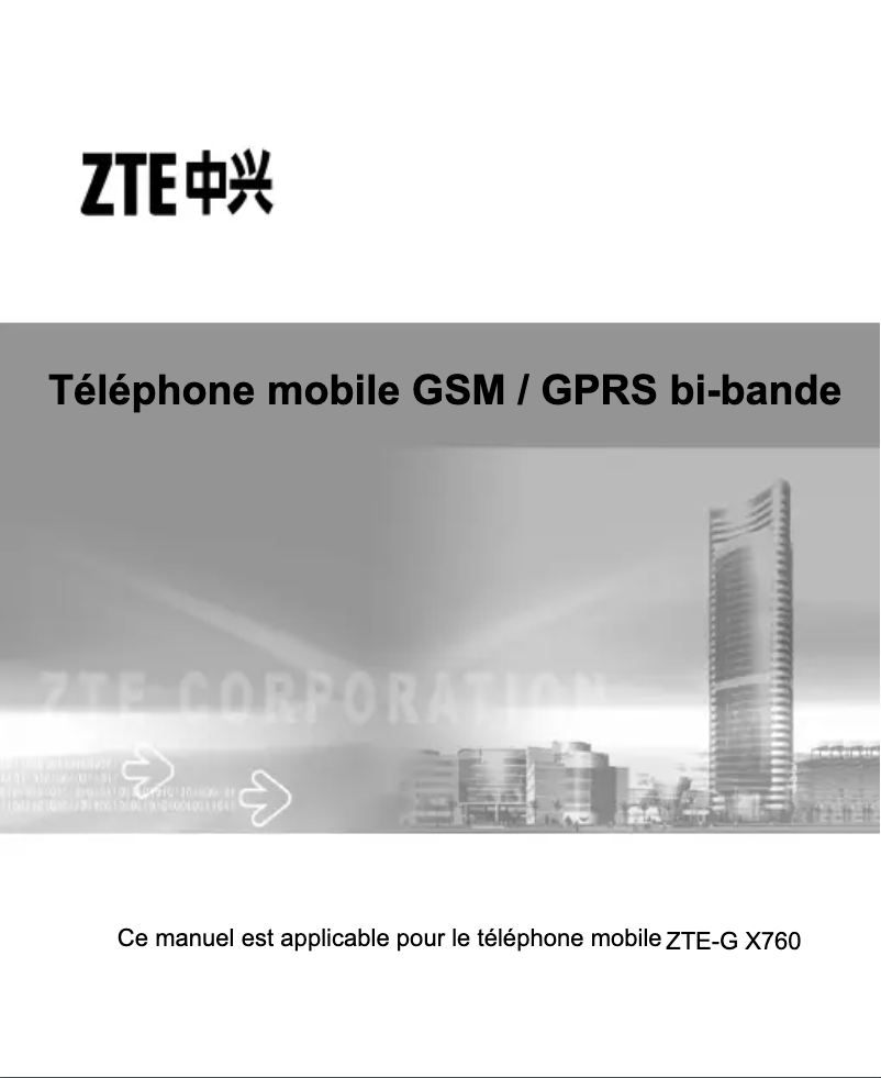 Image de la première page du manuel de l'appareil G X760
