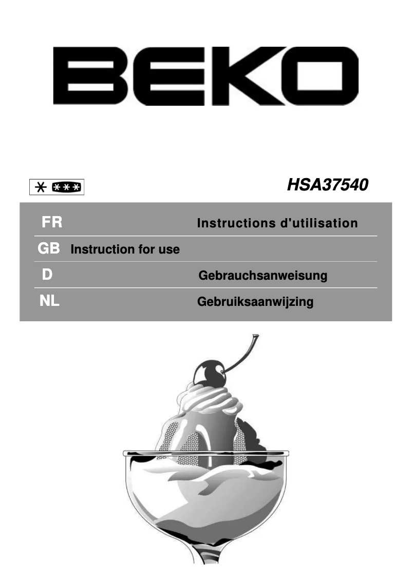 Página 1 del manual Manual de usuario Beko HSA 37540