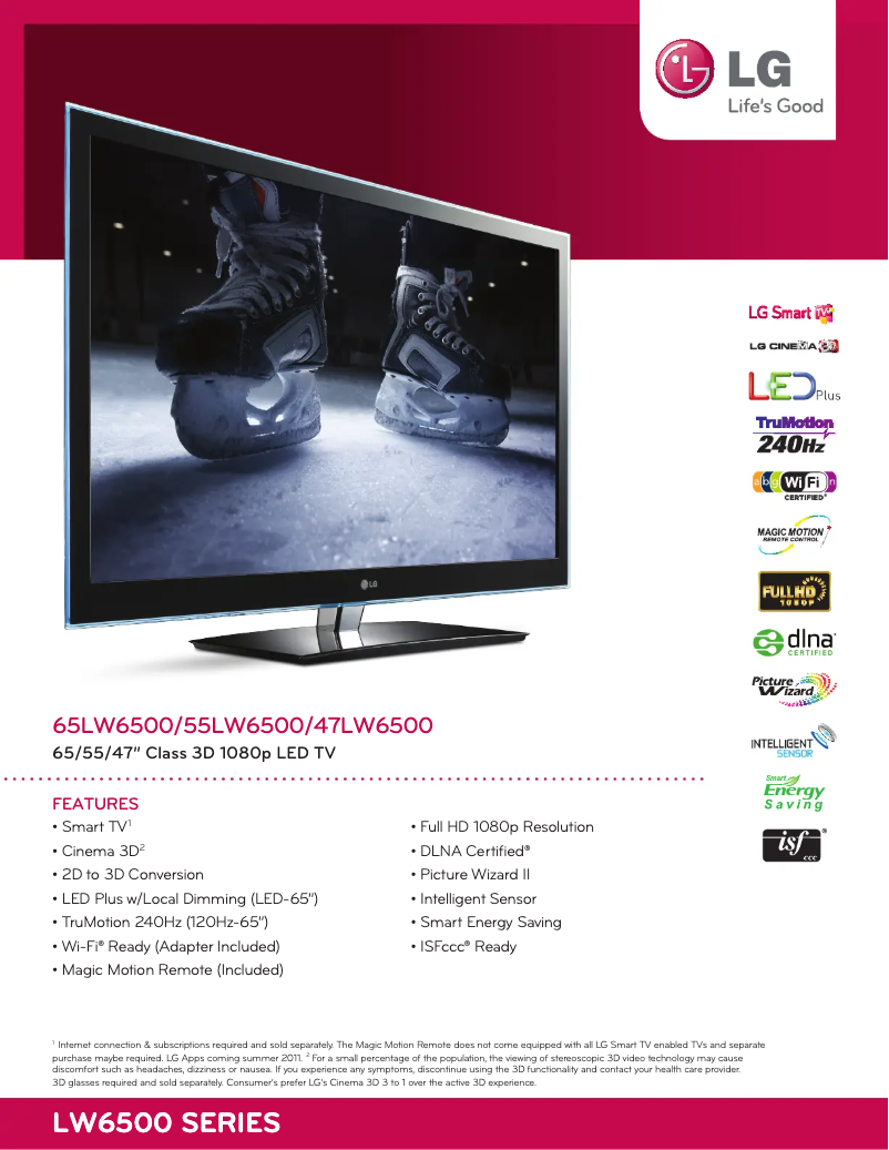 Page n°1 - Fiche technique LG 47LW6500