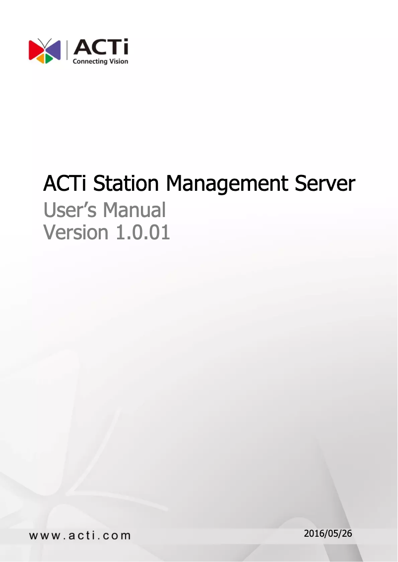 Page n°1 - Manuel utilisateur ACTi MNR-110P
