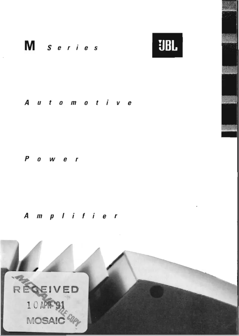 Page n°1 - Manuel utilisateur JBL M4