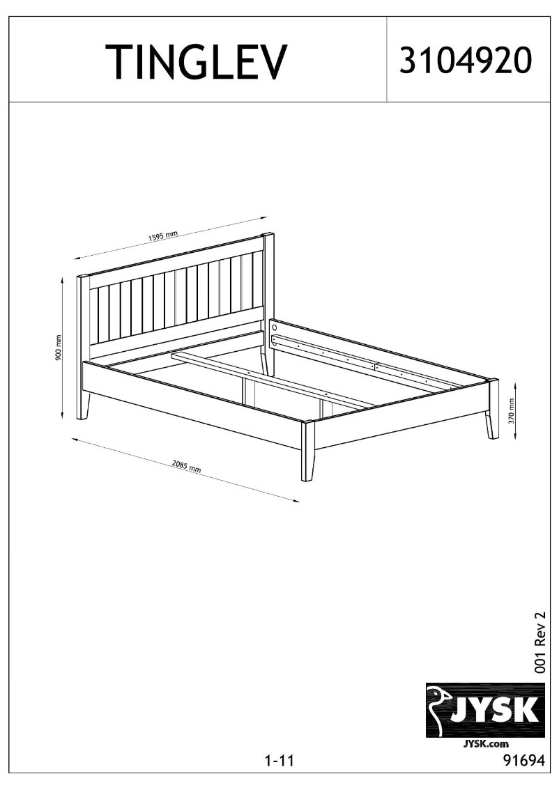 Página 1 del manual Manual de usuario JYSK Tinglev (150x200)
