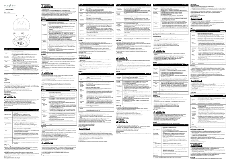 Page 1 de la notice Manuel utilisateur Nedis CLAR001BK