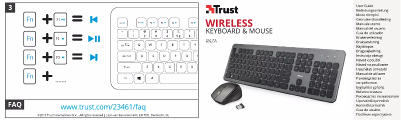 Page 1 de la notice Manuel utilisateur Trust Raza