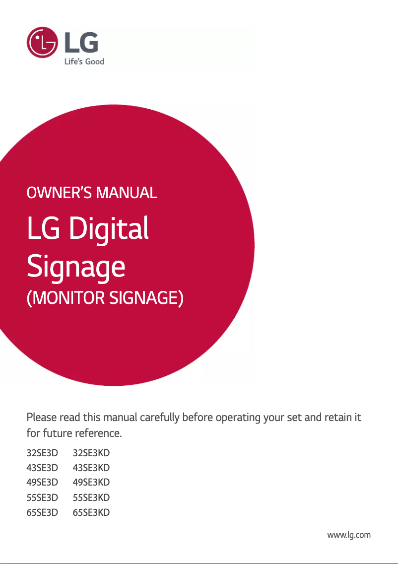 Página 1 del manual Manual de usuario LG 65SE3DB