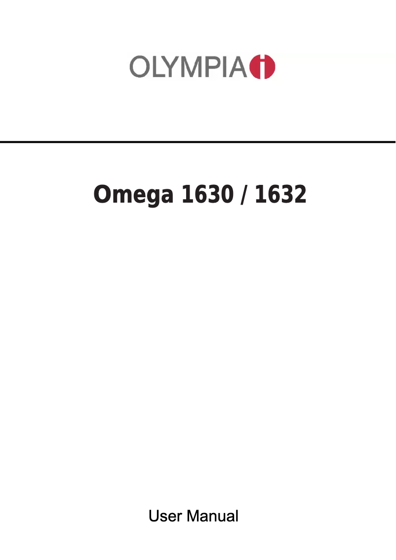 Page 1 of the manual User Manual Olympia Omega 1630